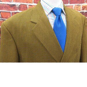 44 L- SoHo HOUNDSTOOTH SPORT COAT POLY/RAYON GOLD & BLACK